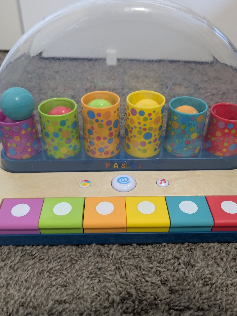 PASKAL Rainbow Pop Piano Ball Drop Toy Musical Cause And Effect
